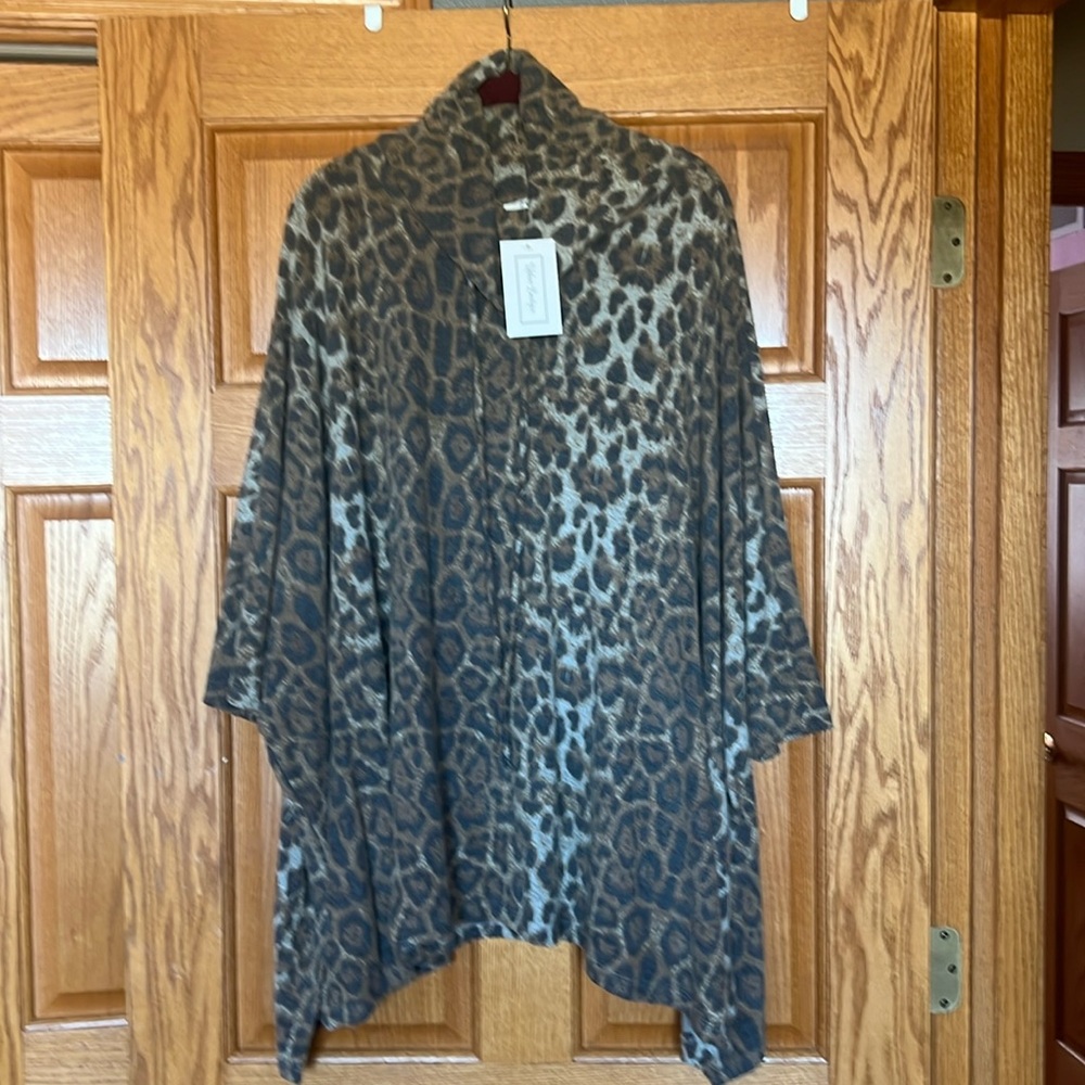 Leopard oversized poncho